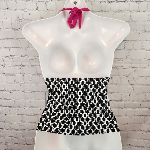 NWT Ocean Dream Geometric Print Halter Swim Top Women's 8 - Picture 6 of 9